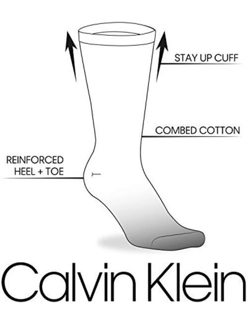 Calvin Klein Men's Dress Socks - Lightweight Cotton Blend Crew Socks (8 Pack)