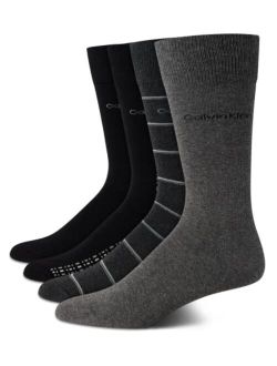Men’s Dress Socks – Cotton Crew Patterned Socks (4 Pack)