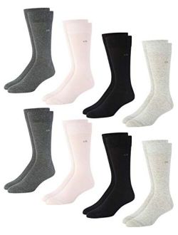 Men's Socks 8 Pack Mid-Calf Patterned Socks