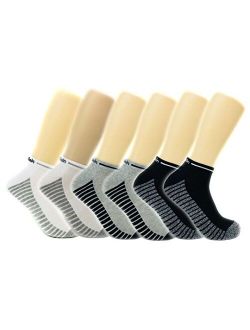Low Cut Ankle Socks Casual Day All Sport Cushioned Athletic- 6 Pairs