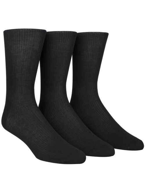 Calvin Klein Dress Men's Solid Crew Socks, Non Binding 3 Pack