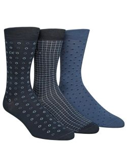 Men's 3-Pk. Patterned Printed Crew Socks