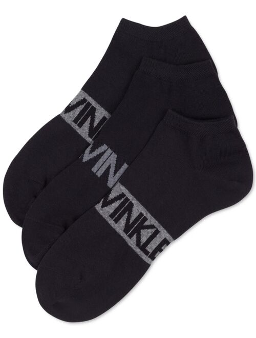 Calvin Klein Men's 3-Pk. Flat Knit Logo Low Cut Socks