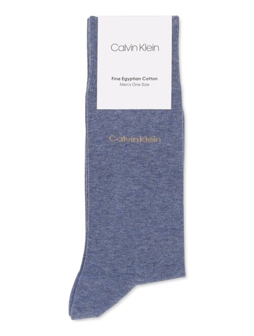 Calvin Klein Men's Socks, Giza Cotton Flat Knit Crew