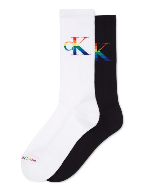 Calvin Klein Men's Pride 2-Pk. Logo Crew Socks