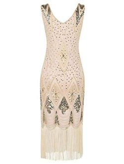 Women 1920s Gatsby Cocktail Sequin Art Deco Flapper Dress