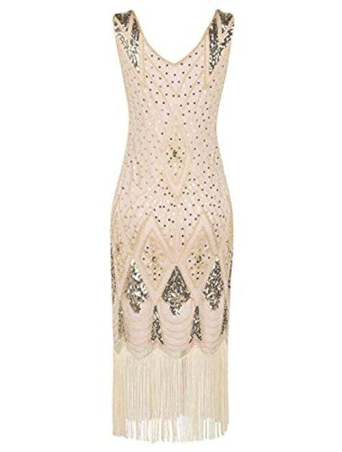 Beauty-Emily Women 1920s Gatsby Cocktail Sequin Art Deco Flapper Dress