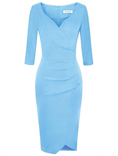 MUXXN Women's 50s Vintage Style Sheath Pinup Fitted Prom Party Pencil Dress