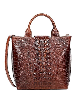 Designer Top Handle Satchel Handbags for Women Crocodile Handbag and Purse Leather Tote Bags