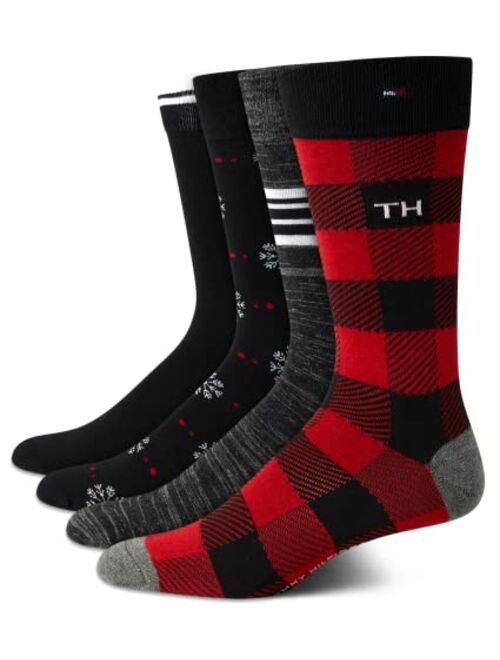 Tommy Hilfiger Men’s Dress Socks – Lightweight Comfort Crew Sock (4 Pack)