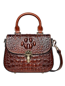 Leather Crossbody Shoulder Bags for Women Designer Crocodile Purse Satchel Handbag
