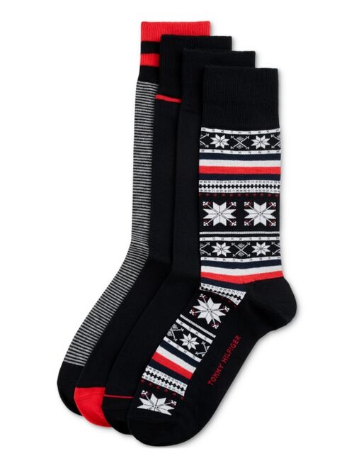 Tommy Hilfiger Men's 4-Pk. Holiday Crew Socks