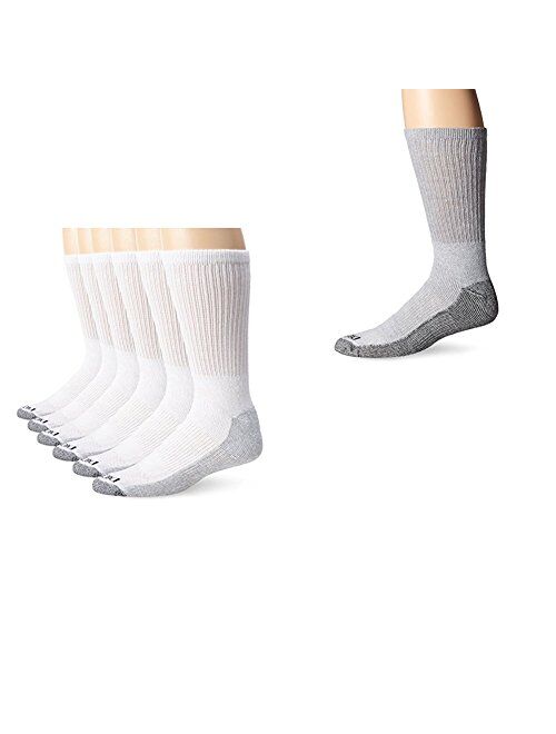 Dickies Men's Dri-Tech Work Crew Socks One Size White/Grey 10-13 Sock/6-12 Shoe