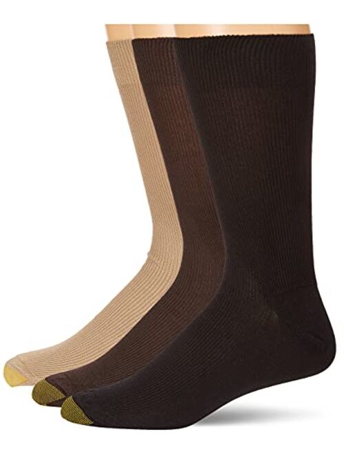 Gold Toe Men's Cotton Metropolitan Dress Socks, 3-Pairs