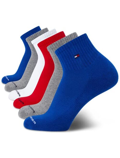 Tommy Hilfiger Men’s Athletic Socks – Cushion Quarter Cut Ankle Socks (6 Pack)