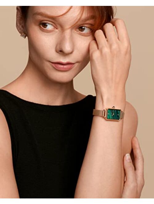 Lola Rose Women's Blue Sandstone Watch with Rose Gold Tone Milanese Steel Band