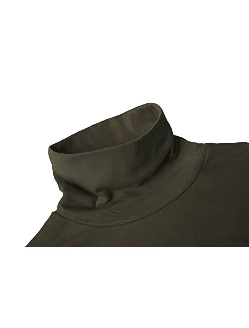 TAPULCO Men Turtleneck Long Sleeve Knitted Pullover Basic Slim Fit Casual Soft Comfy T Shirts