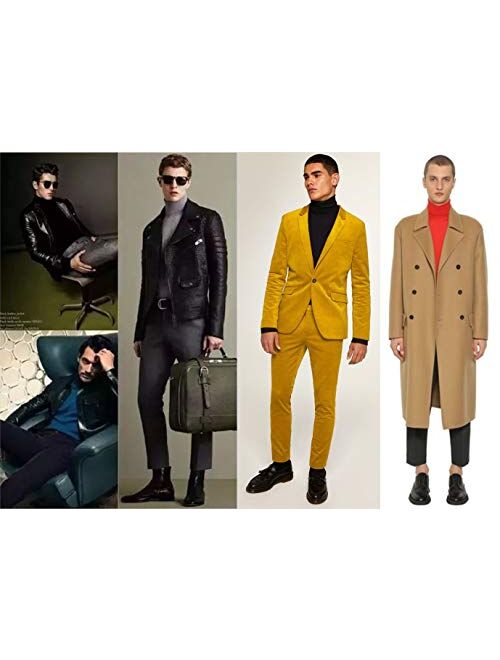 TAPULCO Men Turtleneck Long Sleeve Knitted Pullover Basic Slim Fit Casual Soft Comfy T Shirts