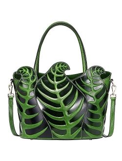 Designer Leaf Handbags and Purses for Women Top Handle Satchel Shoulder Bag