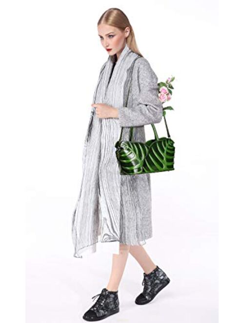 PIJUSHI Designer Leaf Handbags and Purses for Women Top Handle Satchel Shoulder Bag