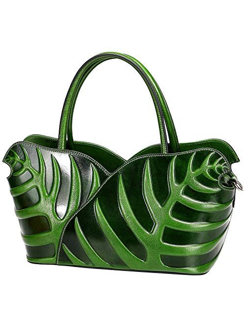 PIJUSHI Designer Leaf Handbags and Purses for Women Top Handle Satchel Shoulder Bag