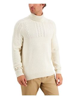 Men's Chunky Cable Knit Turtleneck Sweater, Created for Macy's