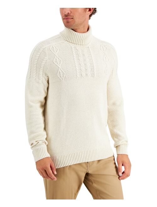 Club Room Men's Chunky Cable Knit Turtleneck Sweater, Created for Macy's