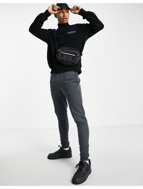 Topman infinite roll neck sweat in black - part of a set