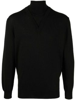 fine-knit high-neck jumper