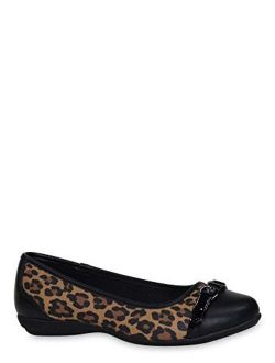 Women's Buckle Toe Flat Leopard