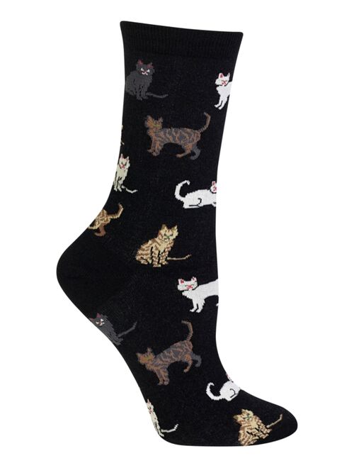 Hot Sox Women's Cats Fashion Crew Socks