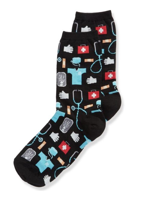 Hot Sox Women's Medical-Professionals Theme Crew Socks