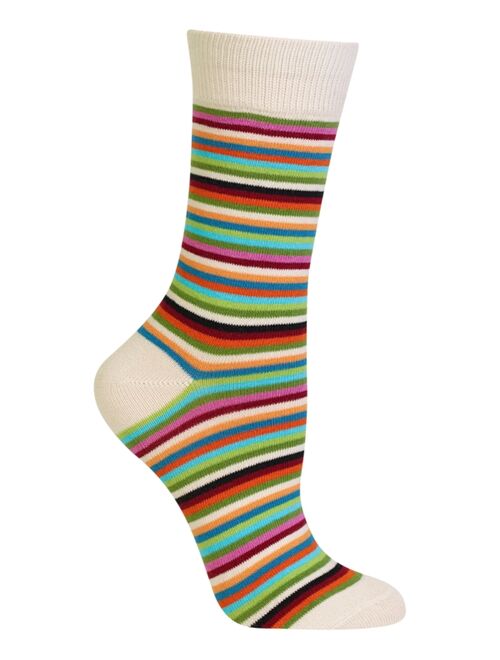 Hot Sox Women's Stripe Fashion Crew Socks