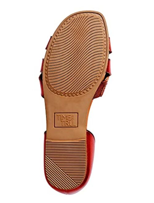 Time and Tru Women's Slip-on Style Huarache Shoes With Memory Foam, Cognac