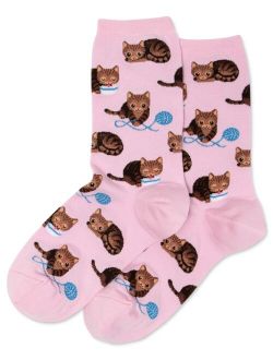 Cat And Yarn Socks