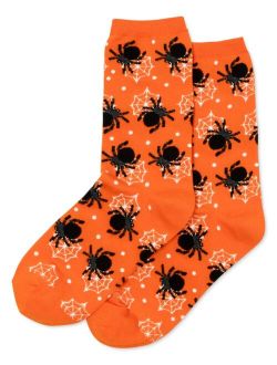 Women's Halloween Spiders Crew Socks