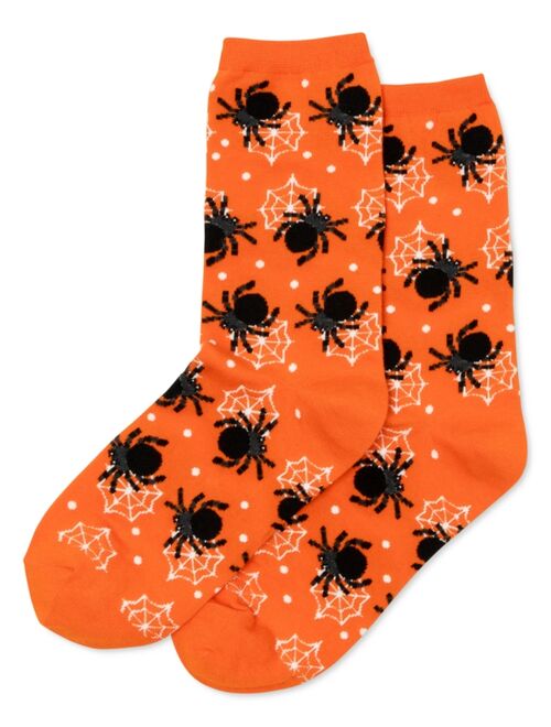 Hot Sox Women's Halloween Spiders Crew Socks
