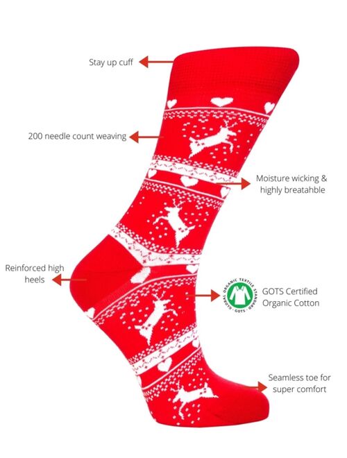 Love Sock Company Reindeer Organic Cotton Women's Quarter Socks