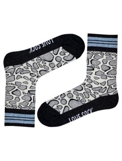 Leopard Organic Cotton Women's Quarter Socks