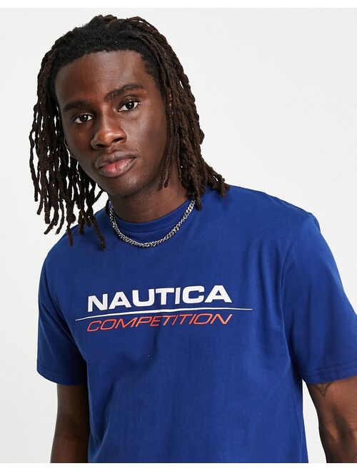 Nautica vang logo t-shirt in navy