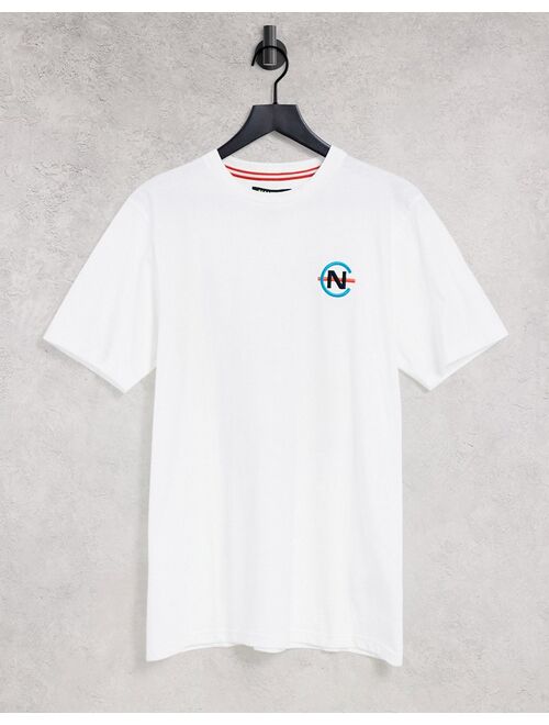 Nautica rowlock back print t-shirt in white