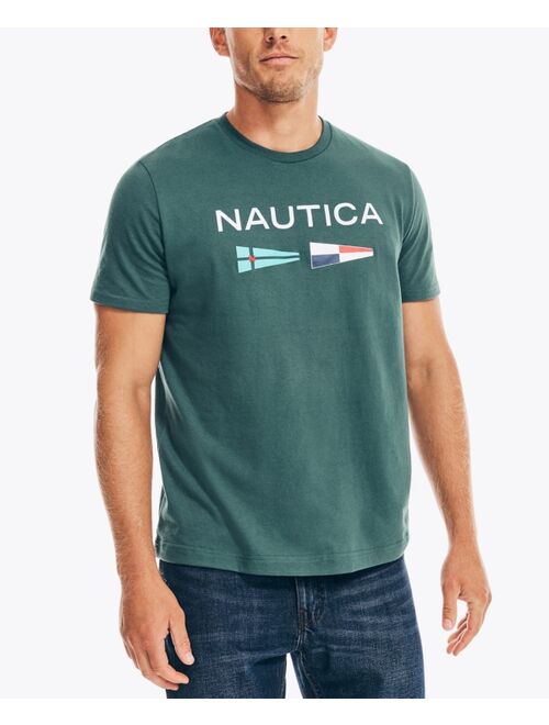 Nautica Men's Logo and Flag T-Shirt
