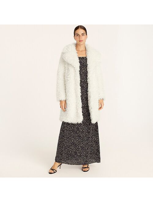 J.Crew Collection topcoat in shaggy faux fur