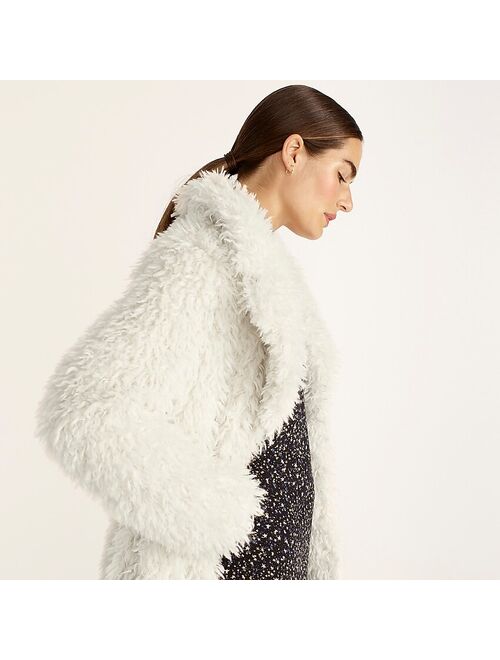 J.Crew Collection topcoat in shaggy faux fur