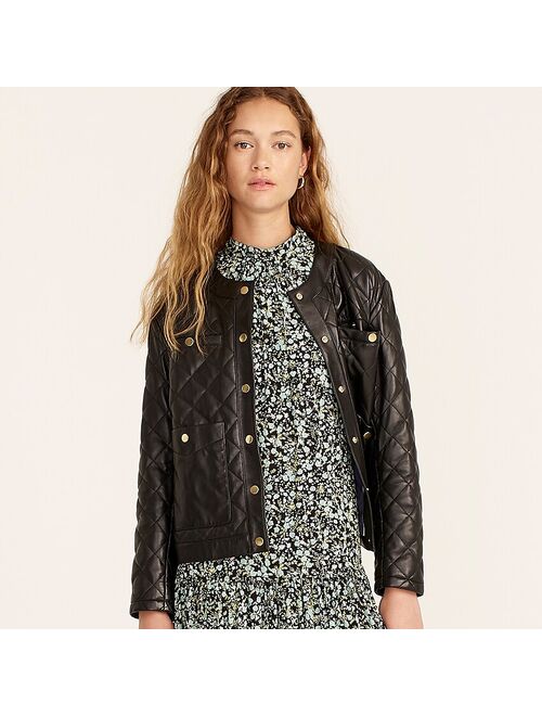 J.Crew Collection quilted leather lady jacket