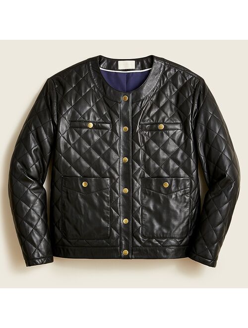 J.Crew Collection quilted leather lady jacket