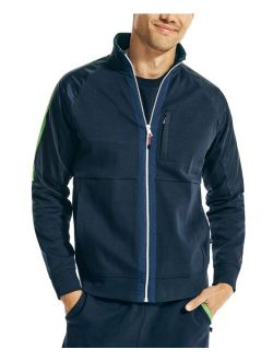 Men's Classic-Fit Colorblocked Full-Zip Mock Neck Jacket
