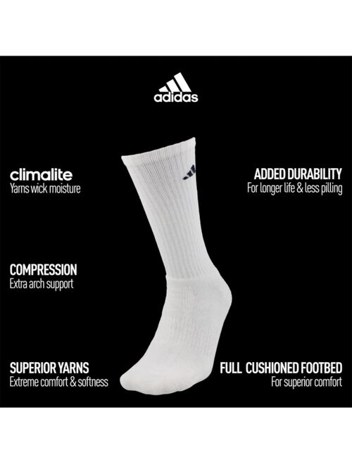 Adidas Men's Cushioned Athletic 6-Pack Crew Socks