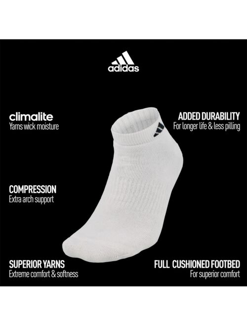 Adidas Men's Cushioned Athletic 6-Pack Low Cut Socks