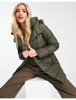Dealio Down parka jacket in taupe green
